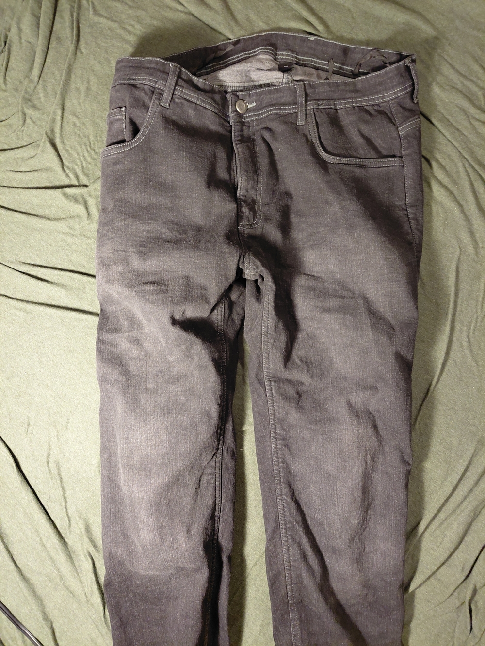 STREET AND STEEL Size 36 Black Denim Jeans with Knee Pad Armor Inserts